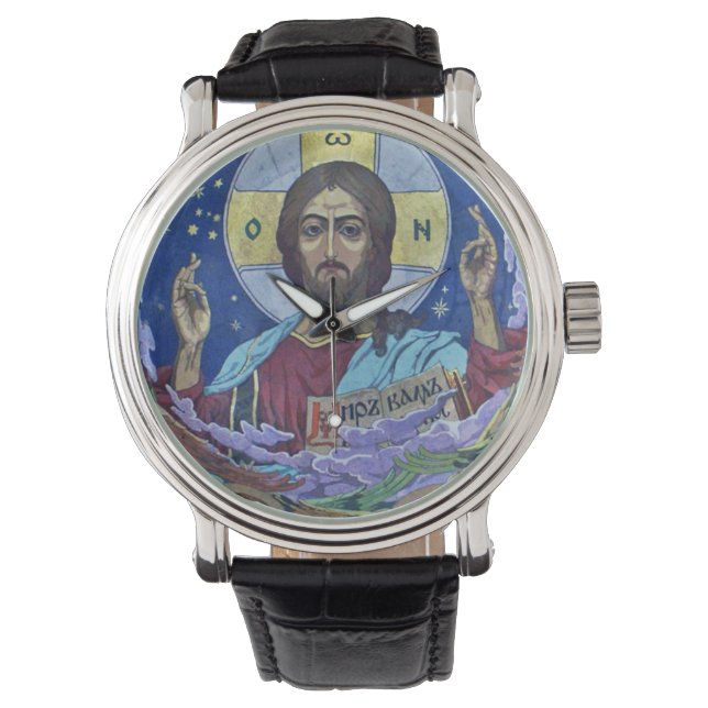 Montre Christ Pantocrator icône orthodoxe (devant)