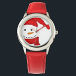 Montre Christmas Snowman Christmas Watch<br><div class="desc">Cette adorable montre à thème bonhomme de Noël pour les enfants ferait de grands farces de bas.</div>
