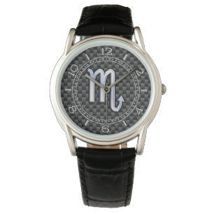 Montre Chrome Comme Scorpio Zodiac Signe Carbone Diode