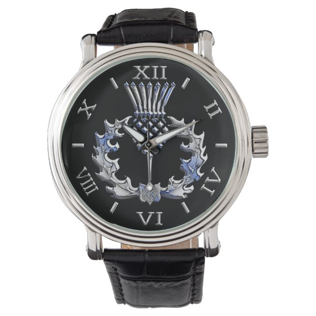 Montre Chrome Comme Scottish Thistle Dial (devant)