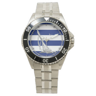 Montre Chrome Sailing on Nautical Stripes
