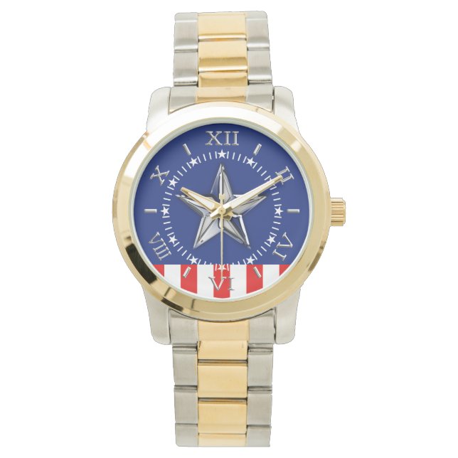 Montre Chromes Like Star on Solive Patriotic Colors Dial (devant)