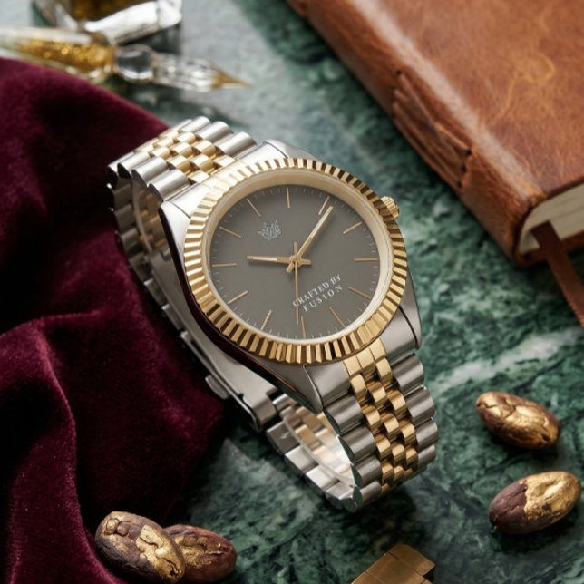 Montre Chrono Luxe Bicolore - Cadran Cannelé (Créateur téléchargé)