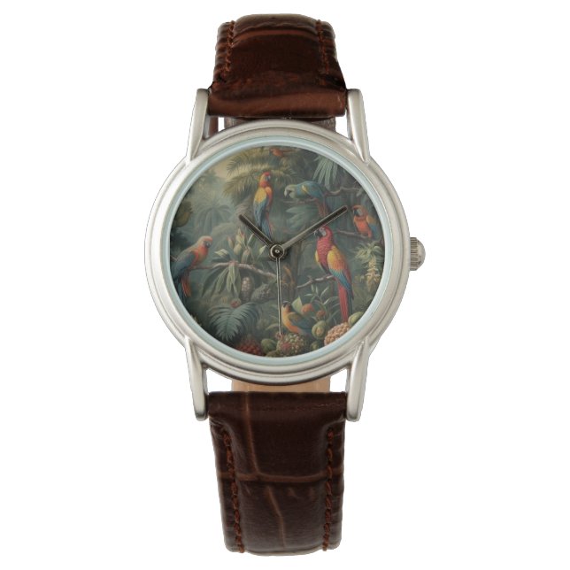 Montre Chronographe Jungle Ara Écarlate et Ananas (devant)