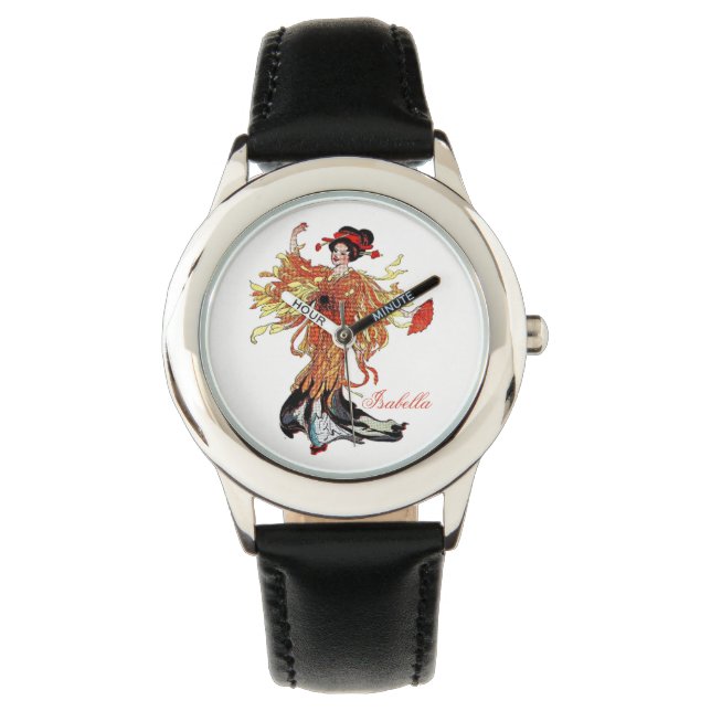 Montre Chrysanthème mignon Fleur enfant Floral Fille Amus (devant)