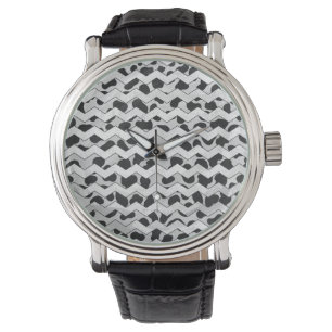 Montre Chvron noir et blanc dalmate
