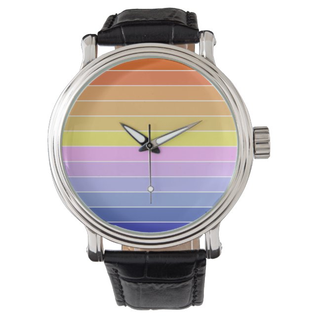 Montre Ciel de coucher de soleil rayures horizontales col (devant)