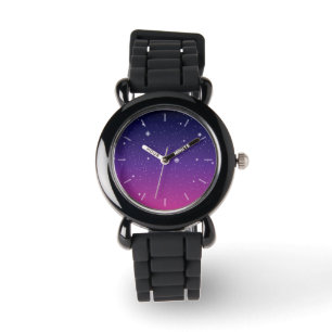 Montre Ciel nocturne étoilé violet foncé