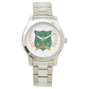 Montre Cimier de GOLF avec Laurel Wreath Monogramme Mens