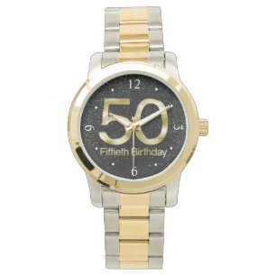 Montre cinquantième Anniversaire, charme noir élégant