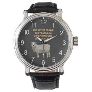 Montre Citation amusante du mouton et du lion