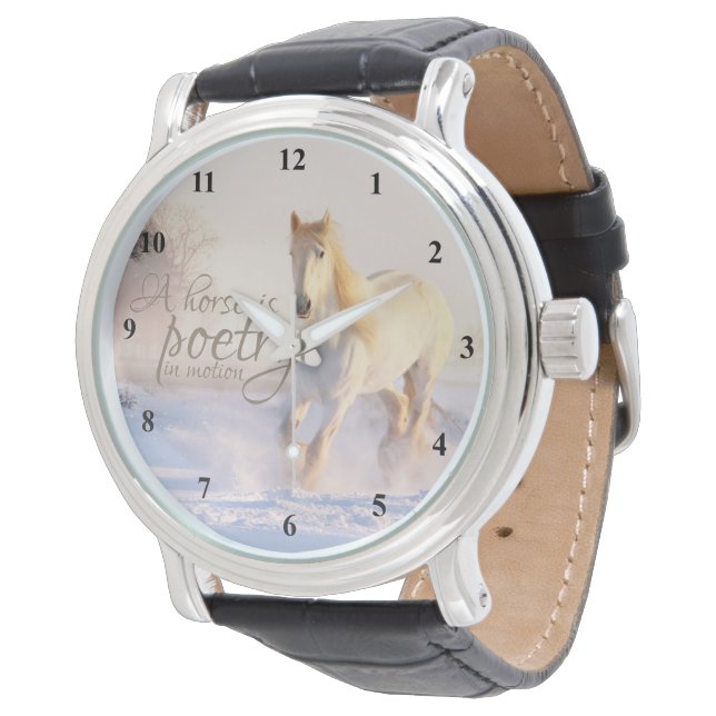 Montre Citation de Cheval Blanc Poésie en mouvement Neige (Incliné)