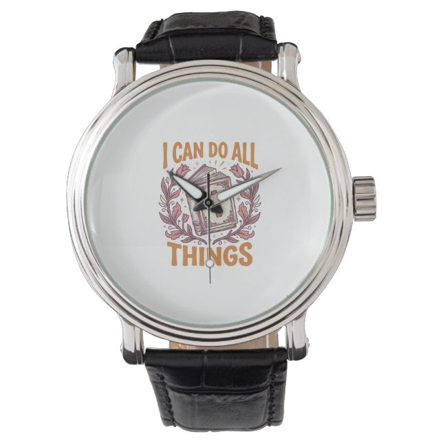 Montre Citation de foi florale chrétienne Modèle de chemi (devant)