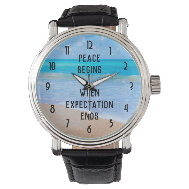 Montre Citation inspirante avec scène de plage tropicale (devant)