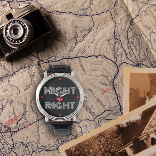 Montre Citation rouge noir typographie père jour (Créateur téléchargé)