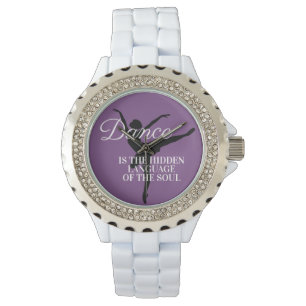 Montre Citation Silhouette pour danseuse Ballerina Noire 