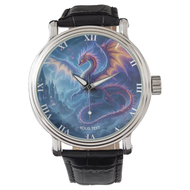 Montre Cité fantastique du dragon bleu mignon (devant)