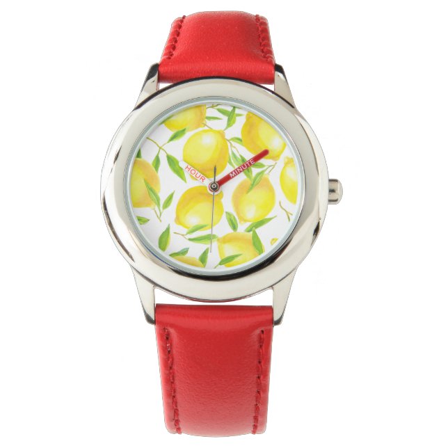 Montre Citrons et motif feuille (devant)