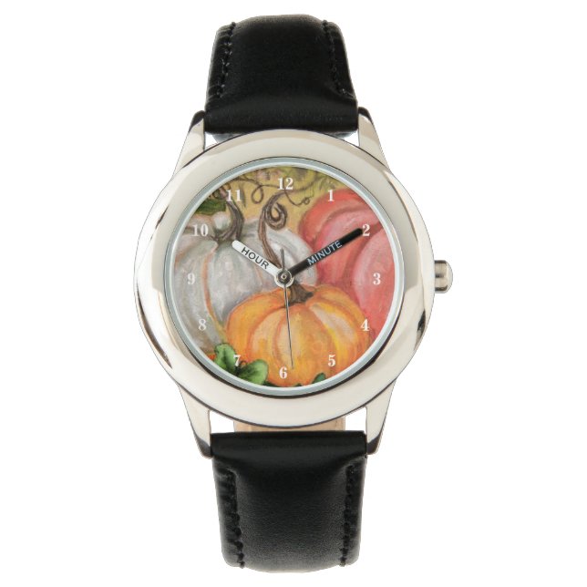 Montre Citrouille - Aquarelle Art (devant)