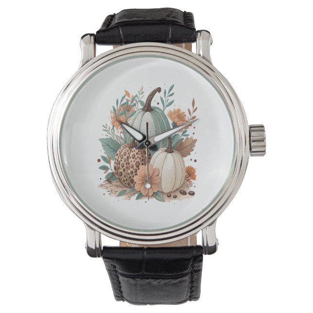 Montre Citrouille Boho Floral (devant)