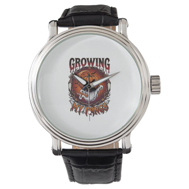Montre Citrouille de vampire aux crocs croissants Chauves (devant)