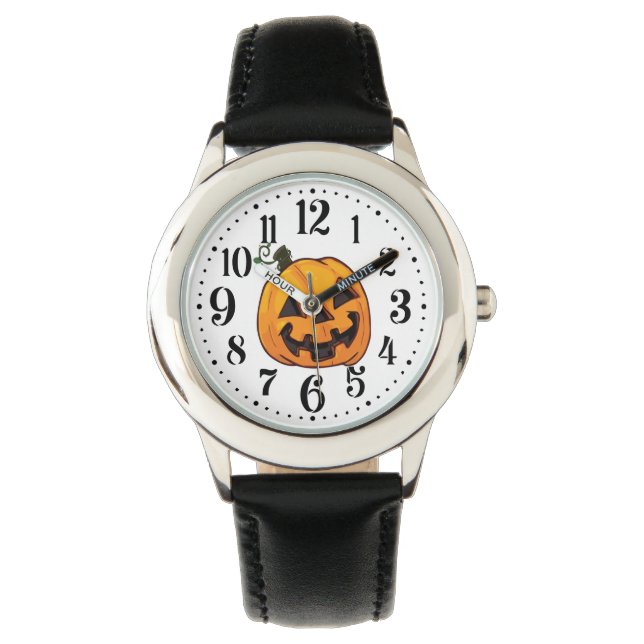 Montre Citrouille drôle d'Halloween (devant)