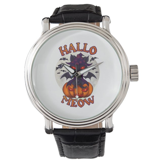 Montre Citrouille Halloween Catoween (devant)