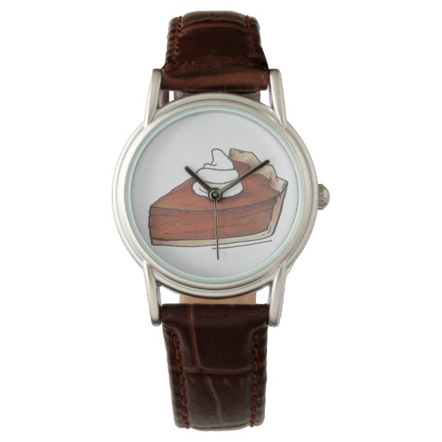 Montre Citrouille Pie Slice Thanksgiving Automne Boulange (devant)