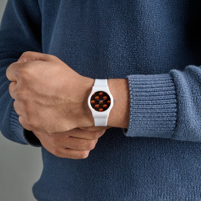Montre Citrouilles d'Halloween, Citrouilles Orange Farce  (main)