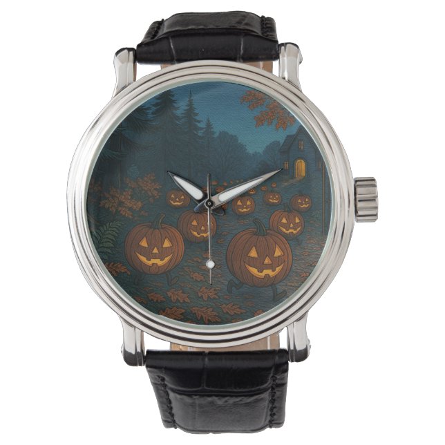 Montre citrouilles d'Halloween vous chassent (devant)