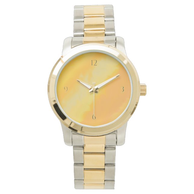Montre Citrus Sunny Orange Watercolor Pattern (devant)