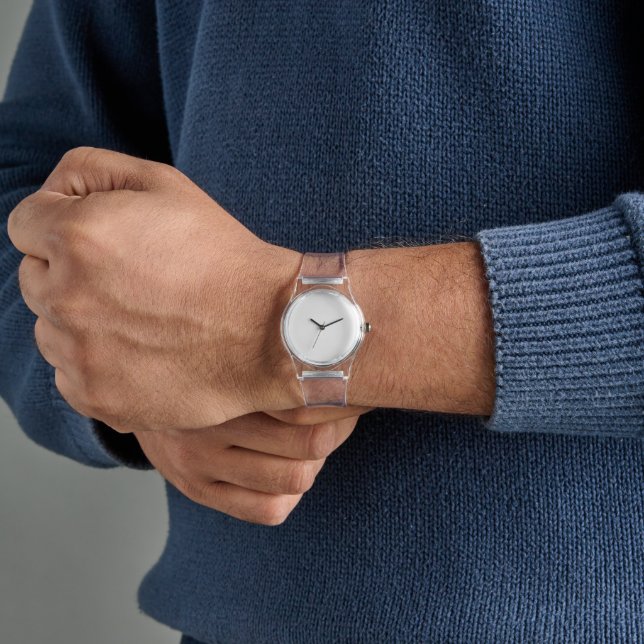 Montre claire avec bracelet en silicone (main)