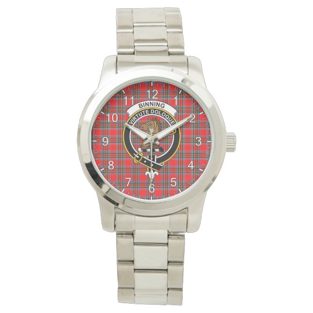 Montre Clan Classic Intemporel Binning Tartan Badge Plaid (devant)