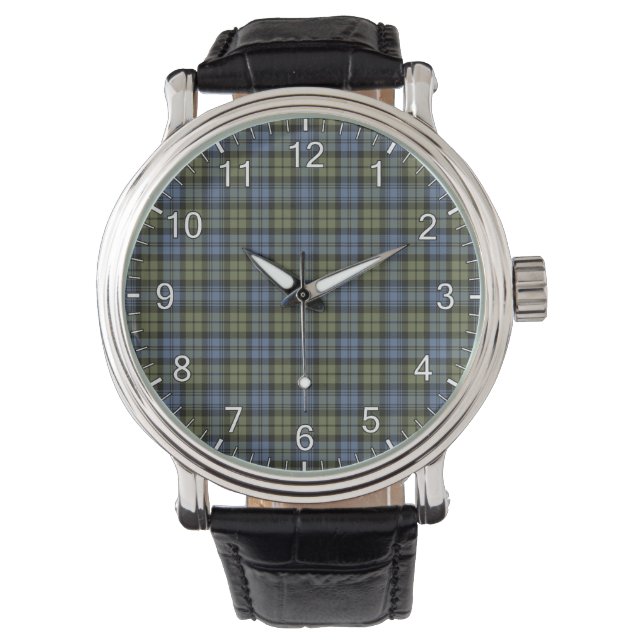Montre Clan Classic intemporel Campbell Tartan Faded Plai (devant)