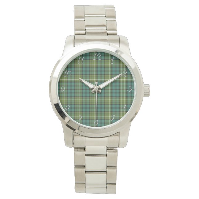 Montre Clan classique intemporel Allan Tartan Plaid Cadea (devant)