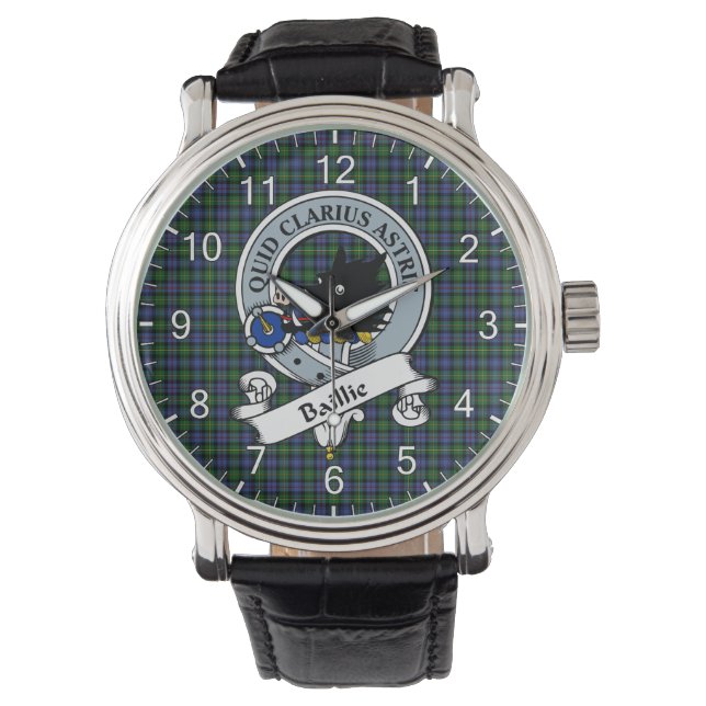 Montre Clan classique intemporel Baillie Badge de chasse  (devant)