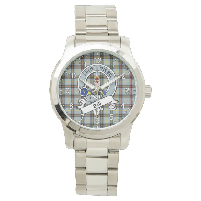 Montre Clan classique intemporel Bell Badge Tartan Plaid  (devant)