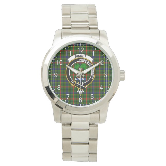 Montre Clan Classique Intemporel Bisset Tartan Badge Plai (devant)