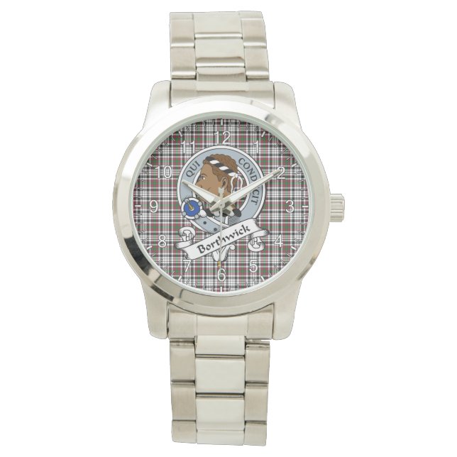 Montre Clan classique intemporel Borthwick Badge Tartan P (devant)
