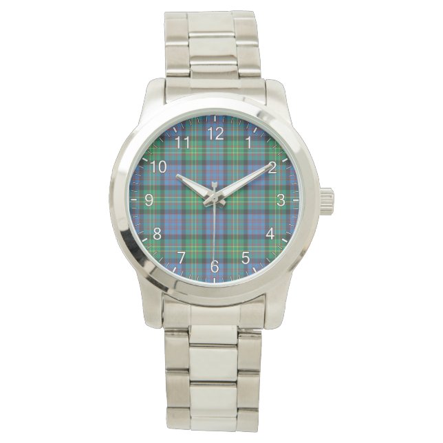 Montre Clan classique intemporel Bowie Tartan Plaid Cadea (devant)
