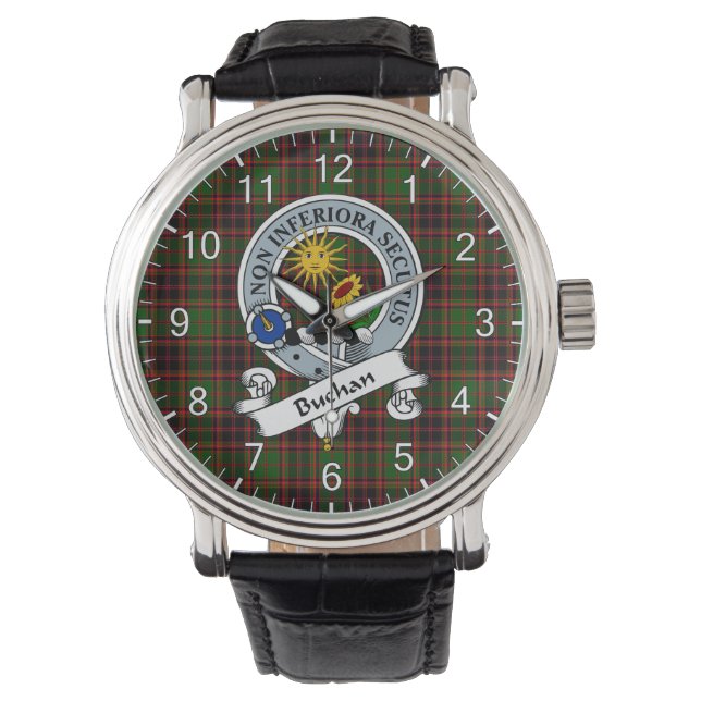 Montre Clan classique intemporel Buchan Badge Tartan Plai (devant)
