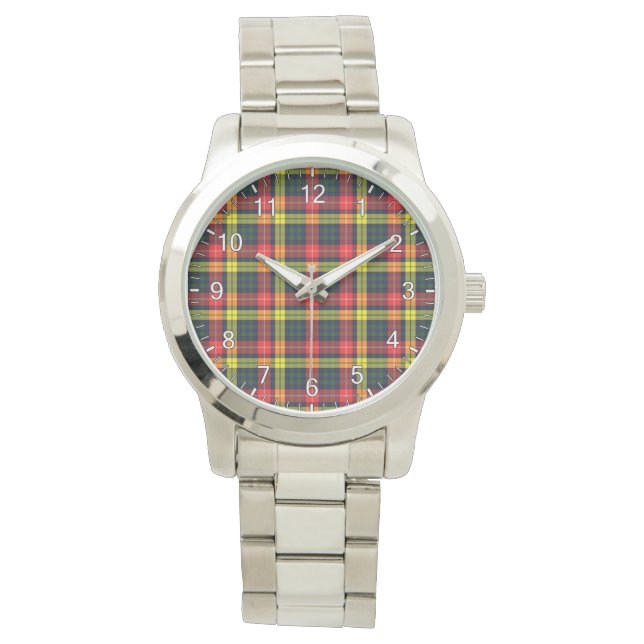 Montre Clan classique intemporel Buchanan moderne Tartan  (devant)