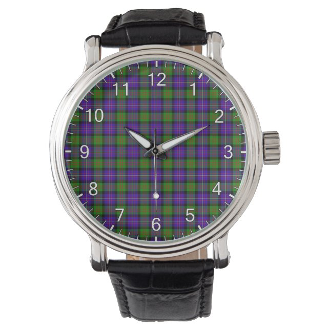 Montre Clan classique intemporel Cameron Tartan Plaid Gif (devant)