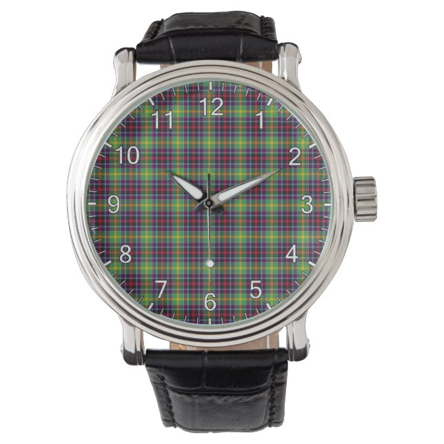 Montre Clan classique intemporel Clan Clephane Tartan Pla (devant)