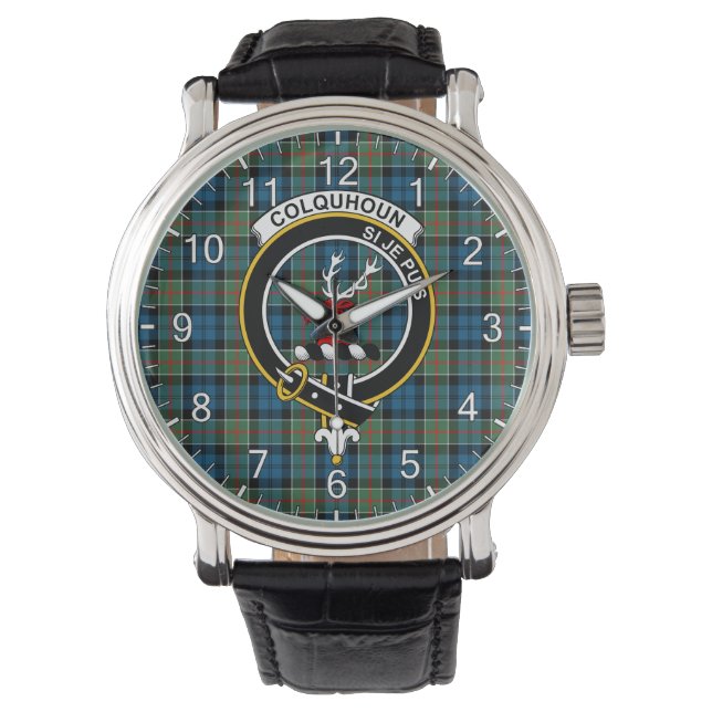 Montre Clan classique intemporel Colquhoun antique Tartan (devant)