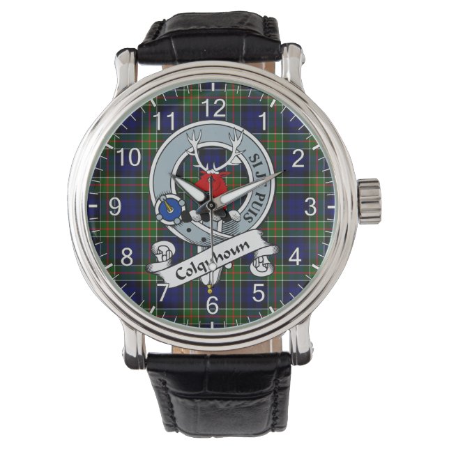 Montre Clan classique intemporel Colquhoun Badge Tartan W (devant)