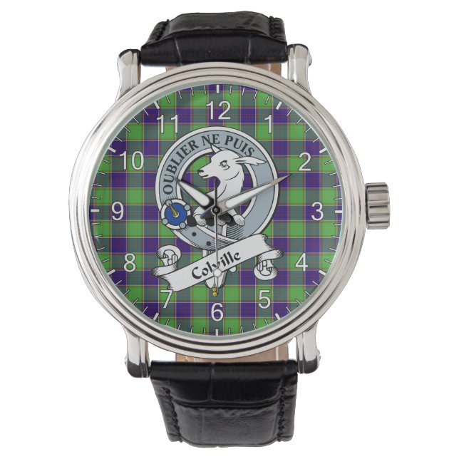 Montre Clan classique intemporel Colville Badge Tartan Wa (devant)