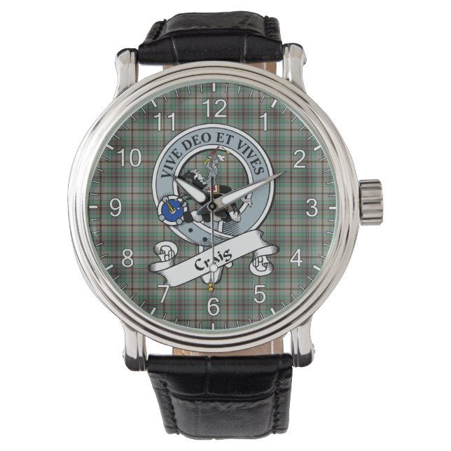 Montre Clan classique intemporel Craig Badge Tartan Watch (devant)