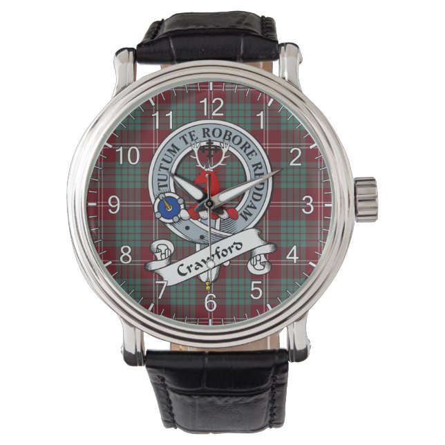 Montre Clan classique intemporel Crawford Badge Tartan Wa (devant)