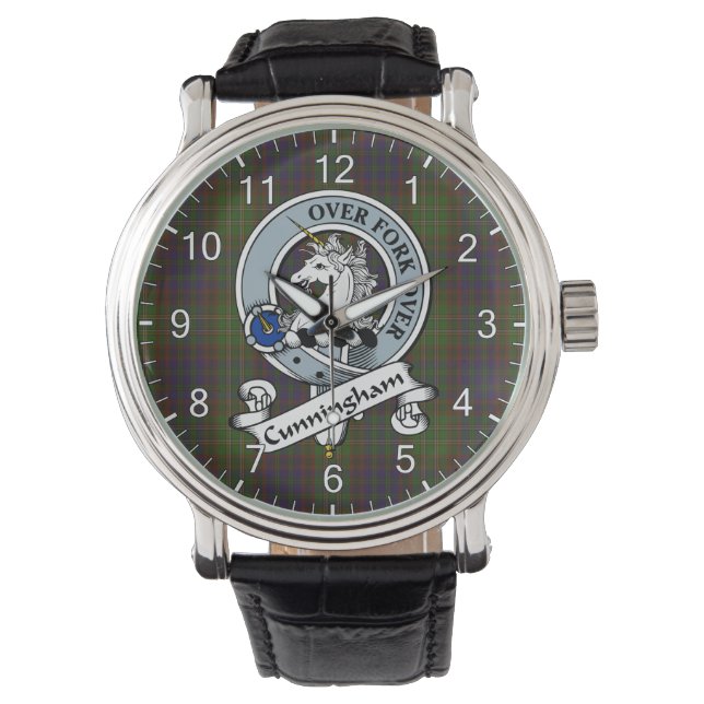 Montre Clan classique intemporel Cunningham Chasse Badge  (devant)